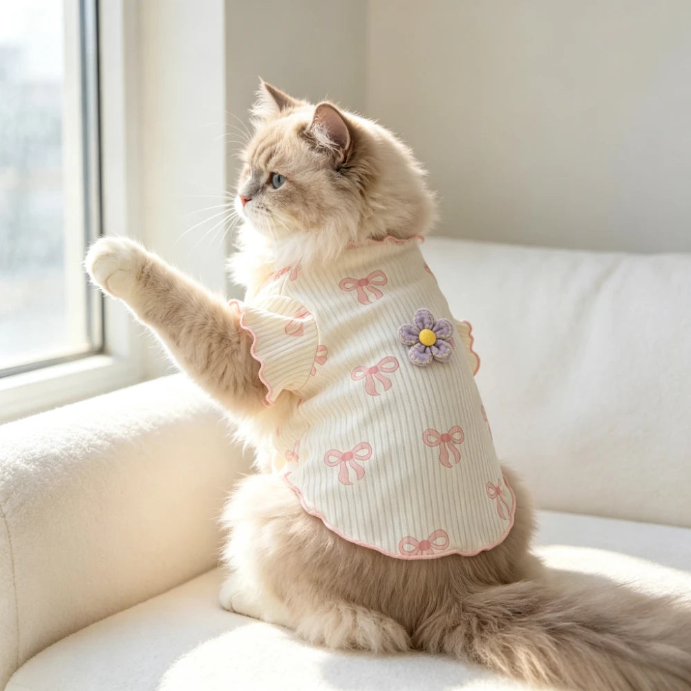 Soft Pet Vest Summer Wear Comfortable for Small Dogs Cats Cute Design Pet Clothing Summer Outfit Lightweight Breathable Elastic Dog Tshirt