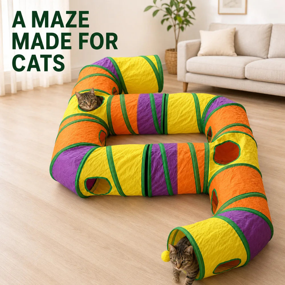 Extra-Long Connectable Cat Tunnel Maze