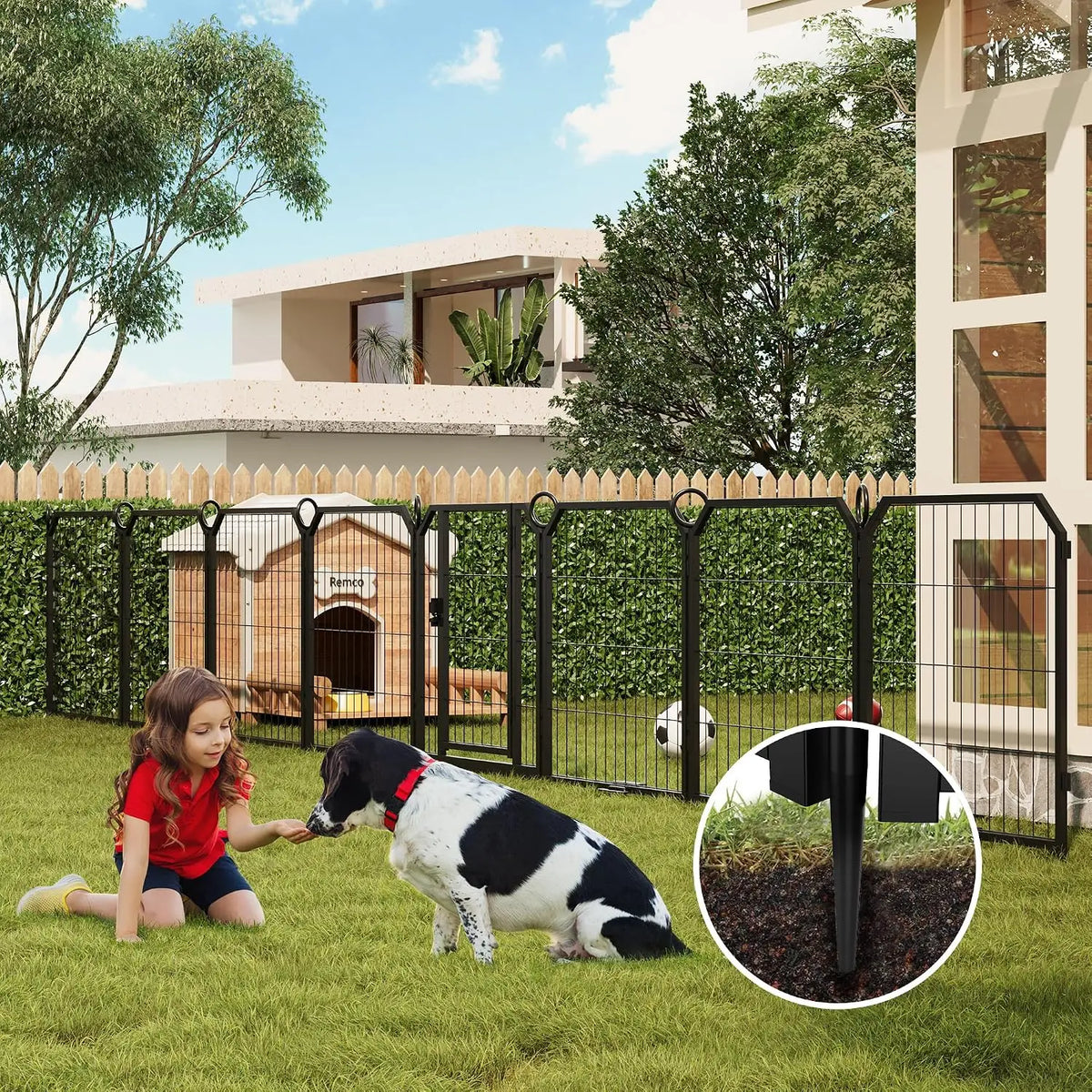 Heavy-Duty Dog Playpen with Self-Locking Door