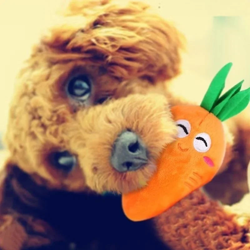 Carrot Plush Squeaky Chew Toy for Dogs