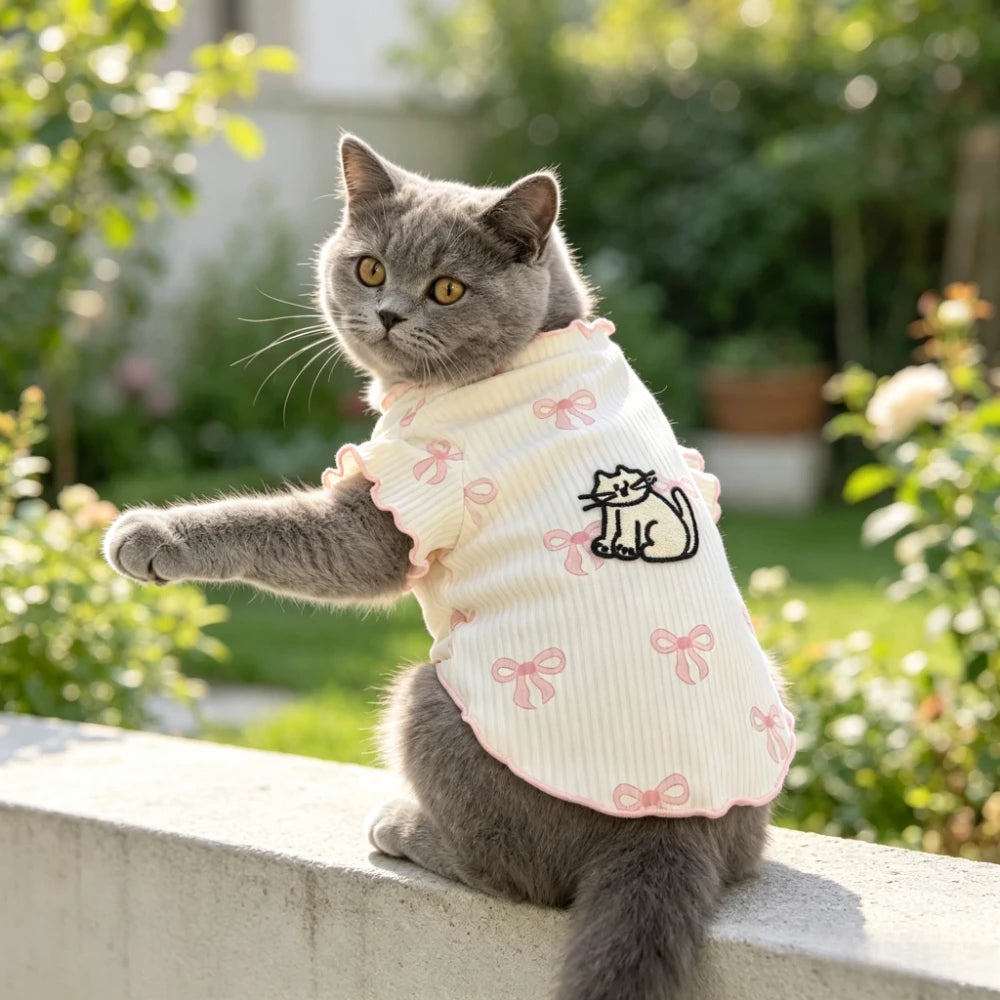 Soft Elastic Dog Tshirt Pet Vest Summer Wear Comfortable for Small Dogs Cats Cute Design Lightweight Breathable Pet Clothing Summer Outfit