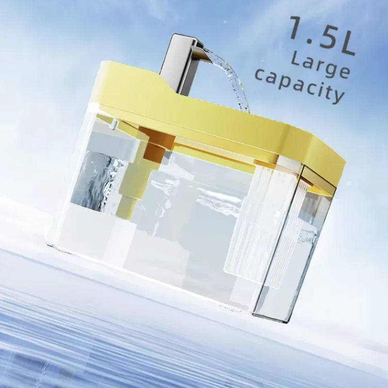 1.5L Automatic Circulating Pet Water Fountain Ultra-Quiet USB-Powered No-Wet Mouth Dispenser for Indoor Cats Dogs Pet Supplies