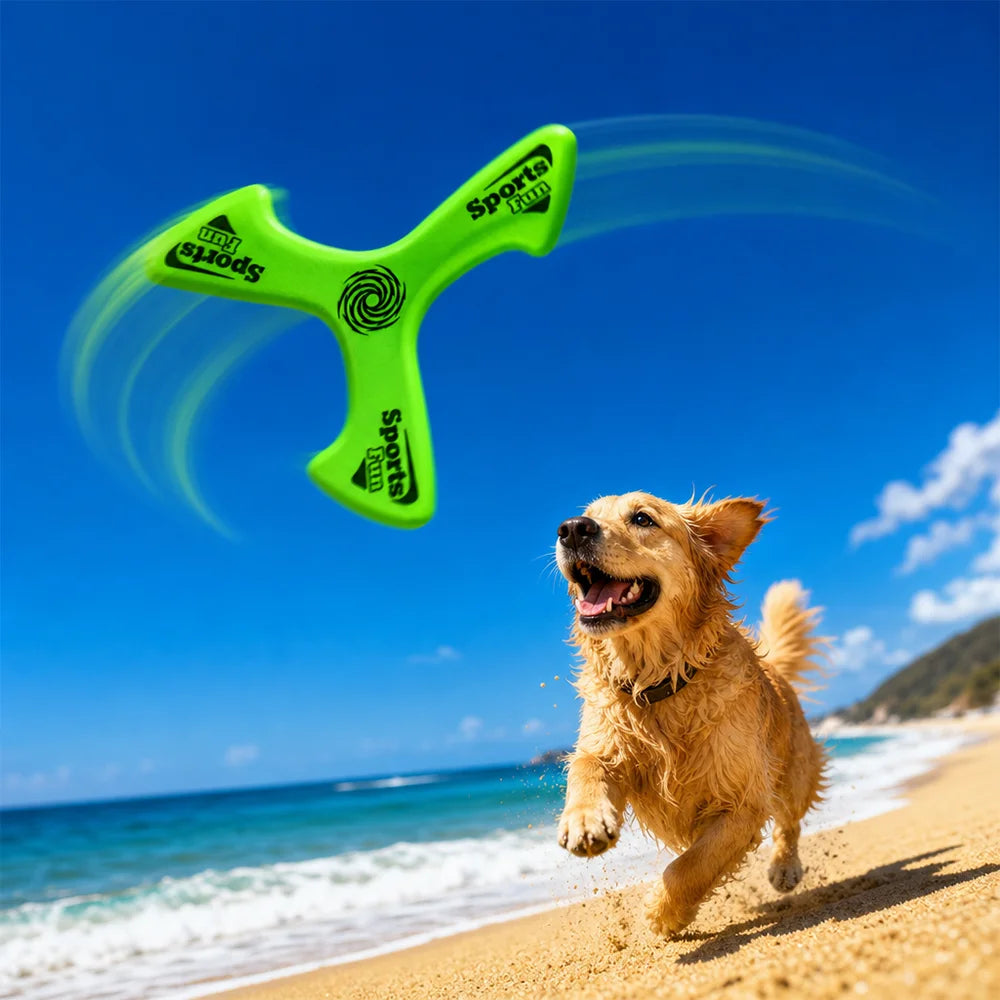 Outdoor Interactive Dog Boomerang Toy Three Wings Pet Flying Disc Lightweight Safe Bite Resistant Puppy Training Throw Play Toy Pet Entertainment Supplies