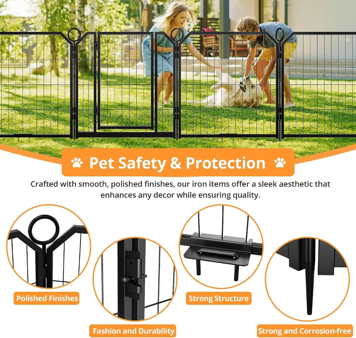 Heavy-Duty Dog Playpen with Self-Locking Door