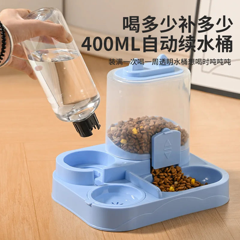 New Cat Double Bowl Automatic Pet Bowl Feeder Cat Drinker Cat Basin Cat Dog Bowl Pet Supplies