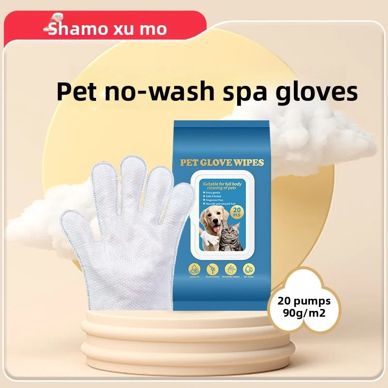 No-Rinse Grooming Glove Wipes for Pets