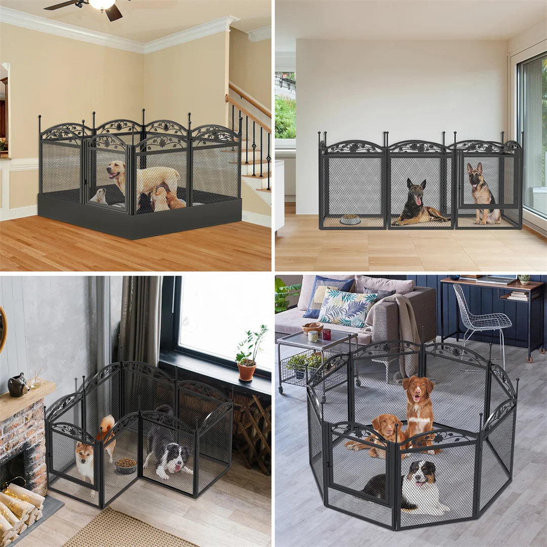 8-Panel Heavy-Duty Dog Playpen with Pad