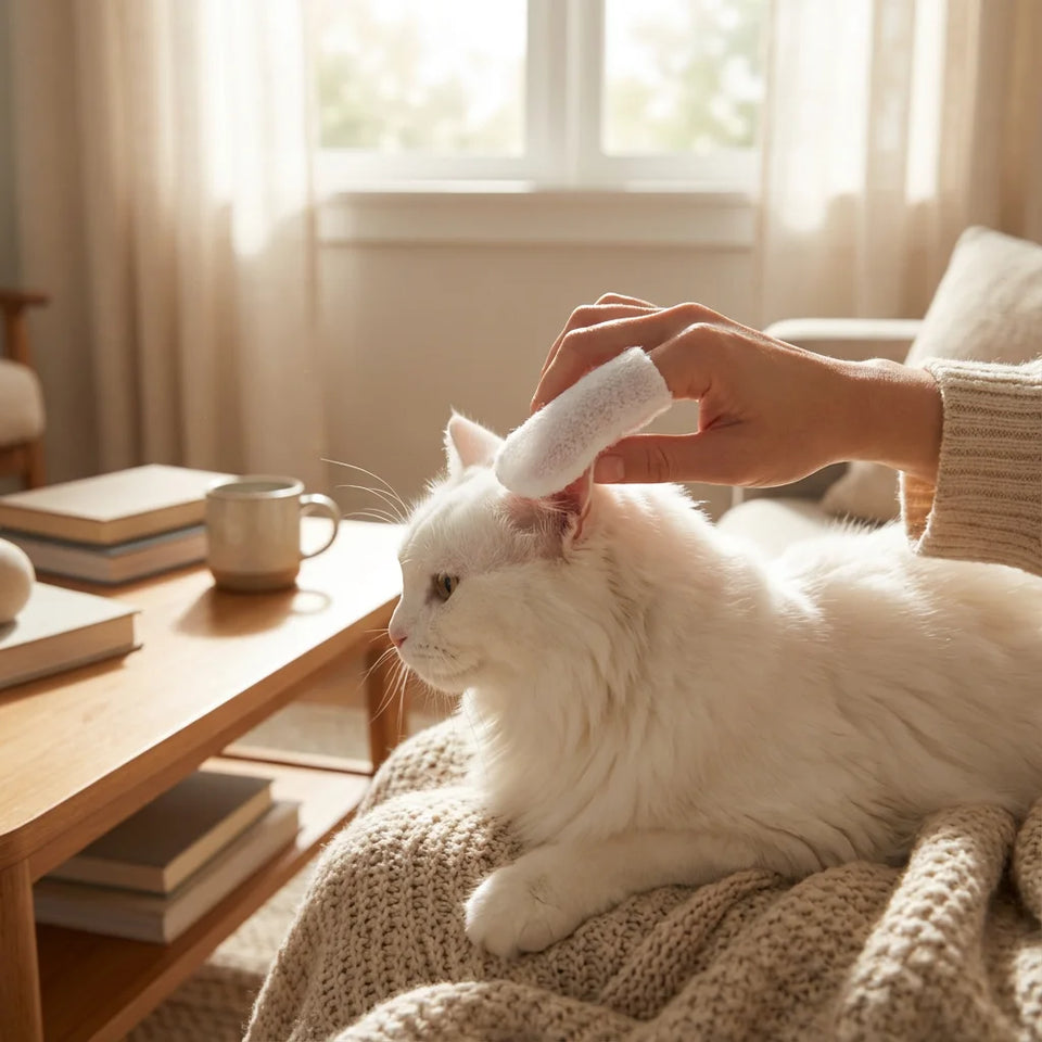 Daily Home Dog & Cat Teeth Cleaning Finger Wipes - Disposable Portable Design Pet Teeth & Gum Care Wipes