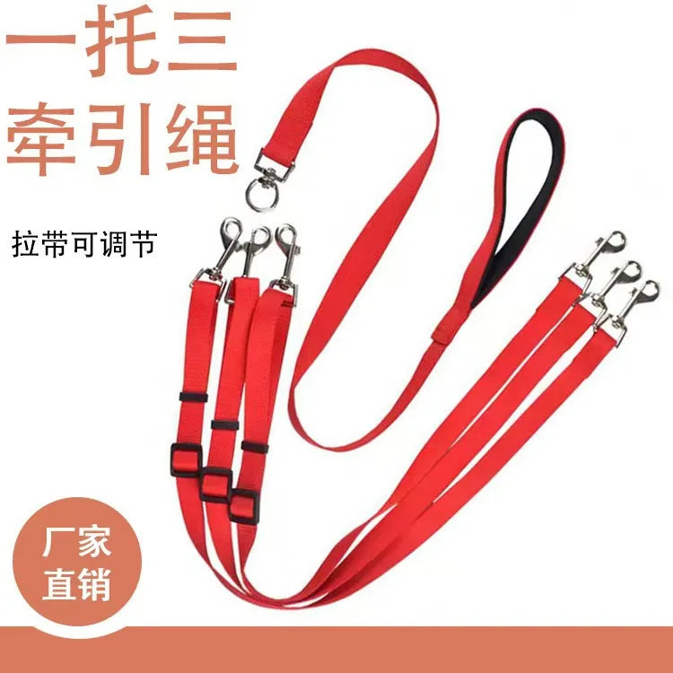 dog leash pet gardening detachable adjustable dog leash one tow three leash pet chain dog walking p rope