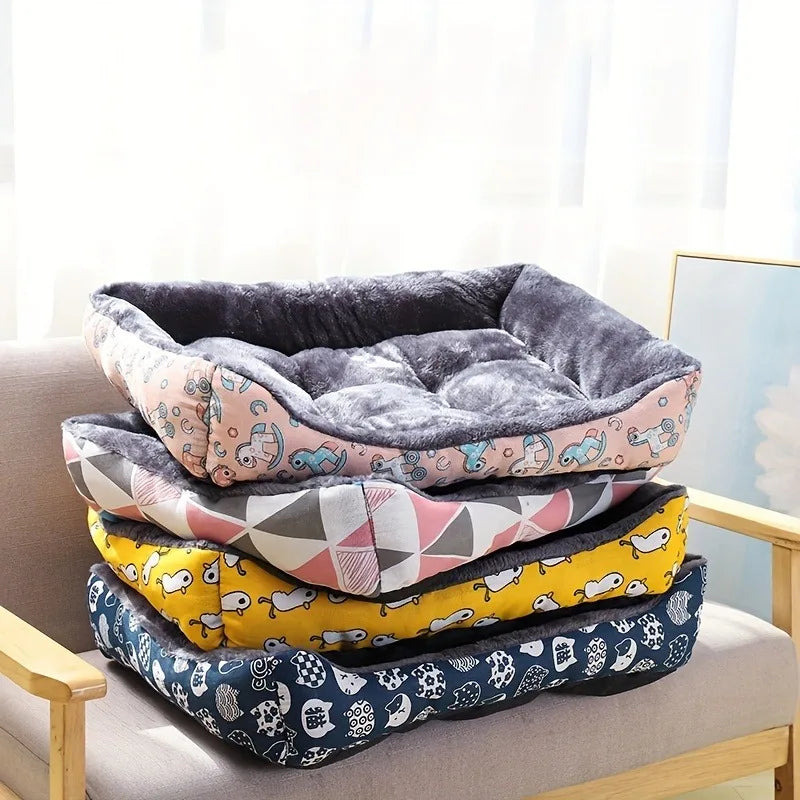Sofa-Style Winter Pet Bed for Dogs & Cats