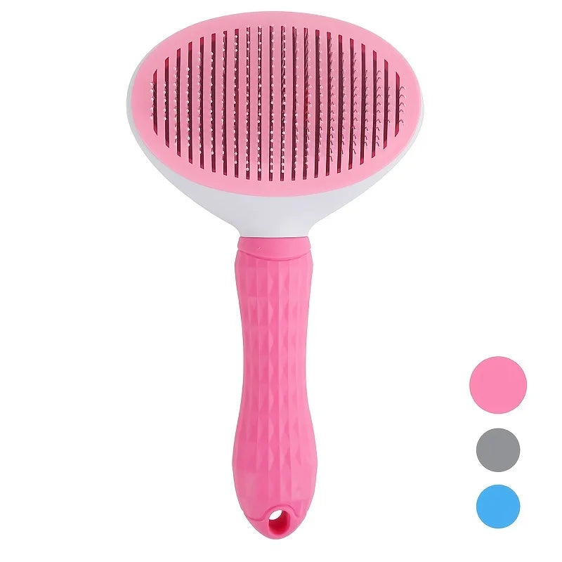 One-Click Pet Grooming Comb Automatic Self Cleaning Slicker Brush Effortless Floating Hair Removal Tool for Dogs Cats 2026
