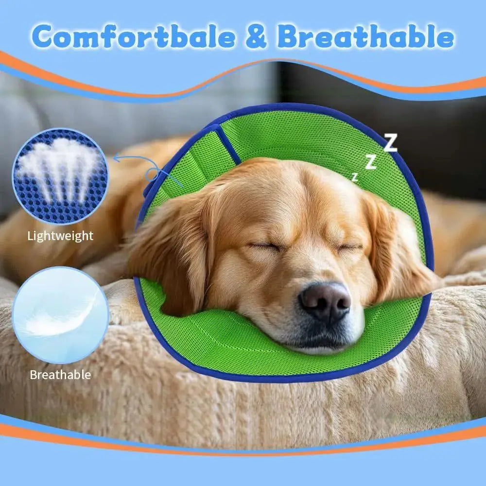 Soft Pet Recovery Cone for Dogs Cats Breathable Mesh Elizabethan Collar Anti Lick Bite Post Surgery Protection
