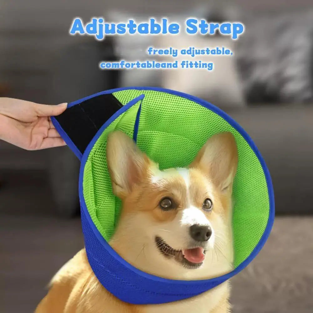 Soft Pet Recovery Cone for Dogs Cats Breathable Mesh Elizabethan Collar Anti Lick Bite Post Surgery Protection