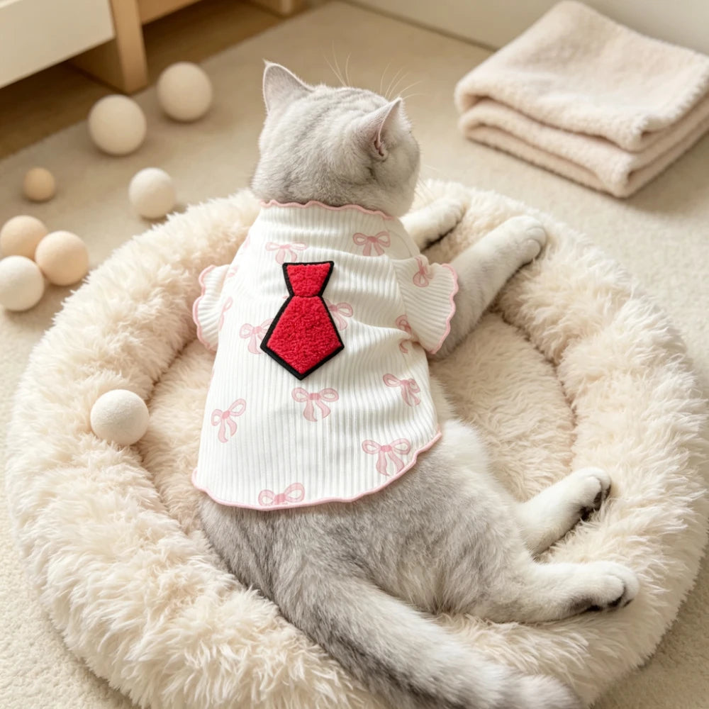 Lightweight Breathable Summer Dog Tshirt Pet Vest Elastic Soft Comfortable for Small Dogs Cats Cute Design Pet Clothing Outfit Wear