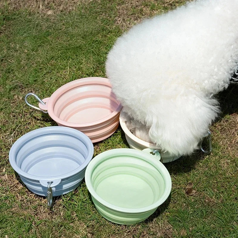 350ml Foldable Pet Water Bowl - Silicone Folding Bowl for Dogs and Cats Suitable for Outdoor Travel and Puppies
