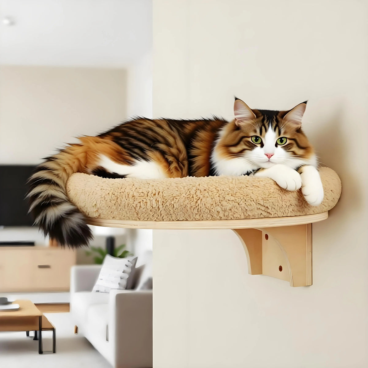 Wall-Mounted Cat Climbing Set with Hammock