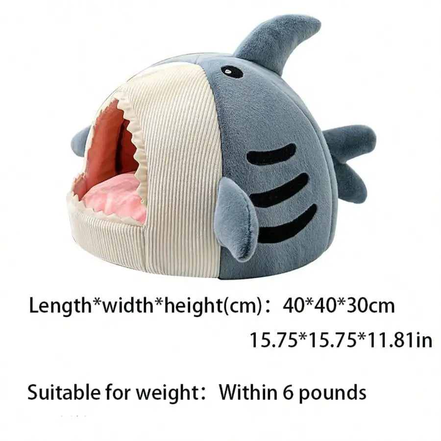 Shark-Shaped Cozy Bed for Dogs & Cats