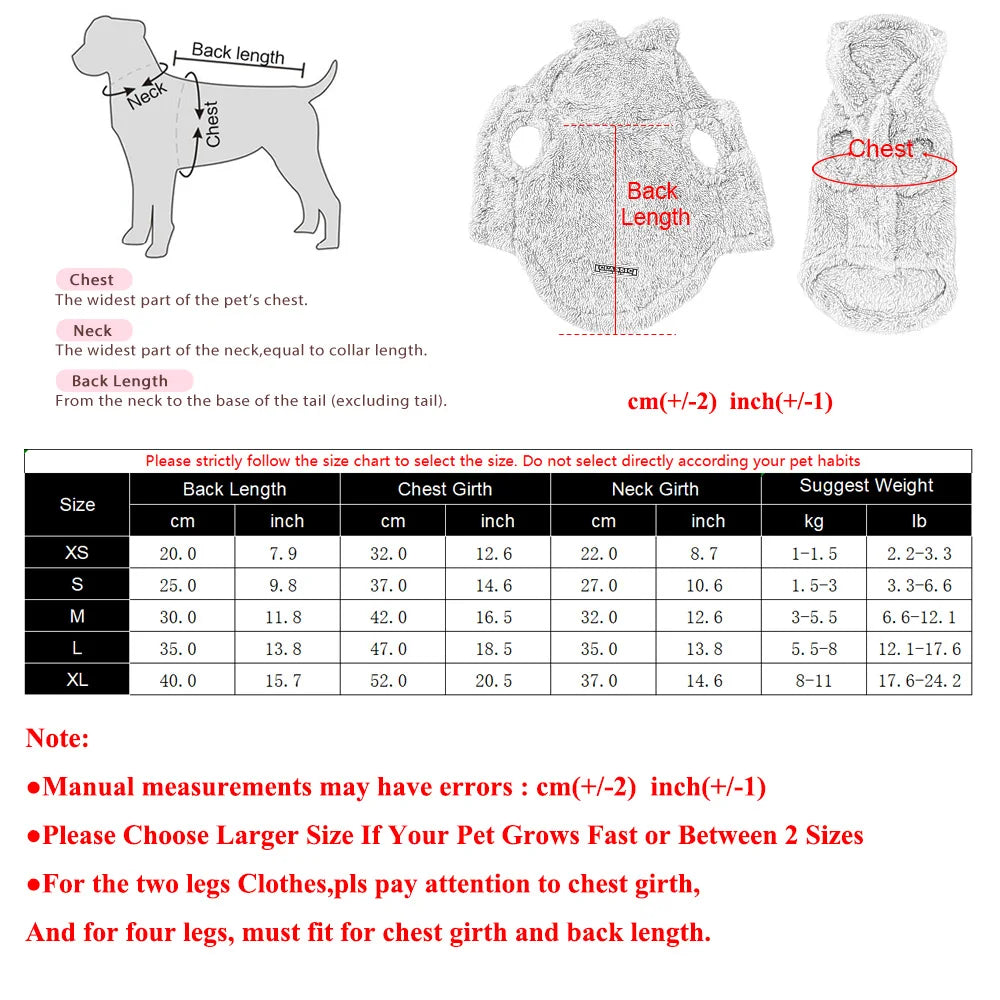 Cute Hooded Dog Cat Clothes Autumn Winter Warm Plush Jacket Soft Pet Hoodie for Small Dogs Kitten Puppy Cozy Fleece Coat Sweater