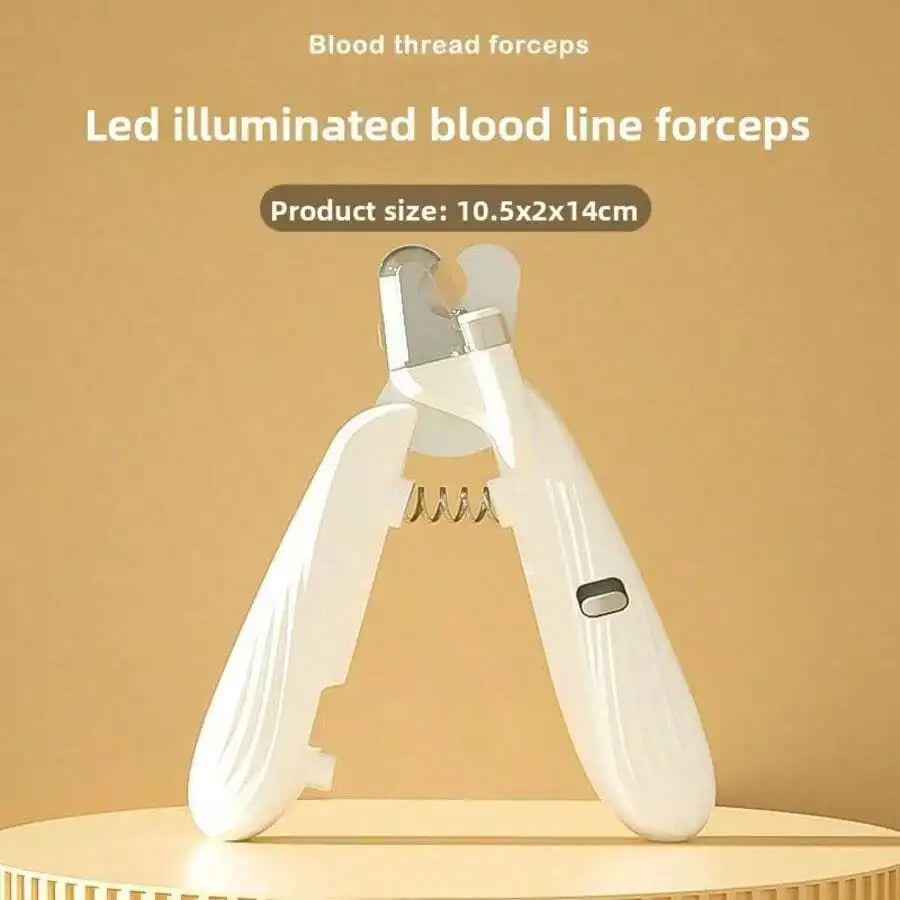 Compact Travel Pet Nail Clippers, LED Illuminated Portable Grooming Trimmer for Dogs & Cats Outdoor Trip Use
