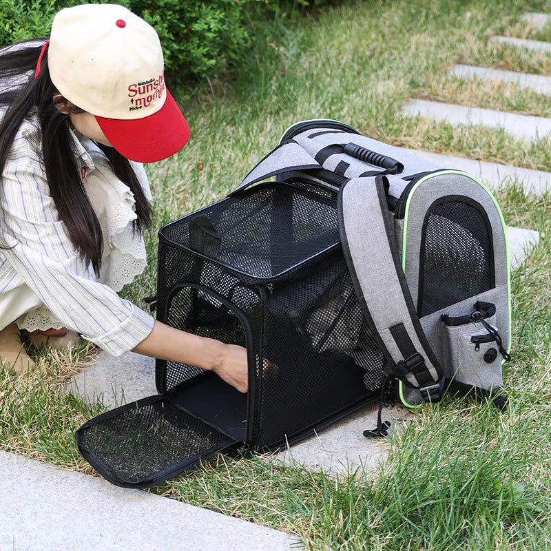 Expandable Pet Travel Backpack for Cats & Dogs