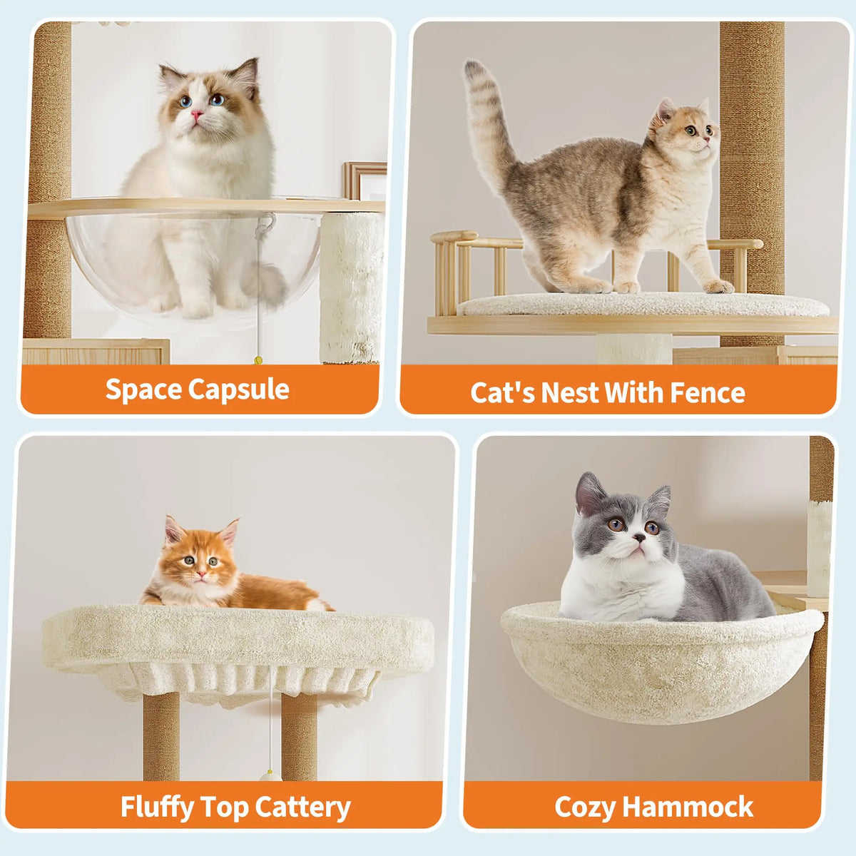 Cat Tree with Hidden Litter Box Enclosure