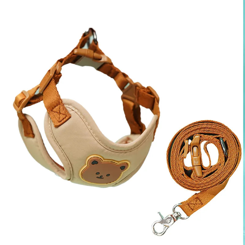 Cute Bear Chest Strap Traction Pet Traction Rope for Small and Medium Dogs Going Out Teddy Bears and Cats Universal