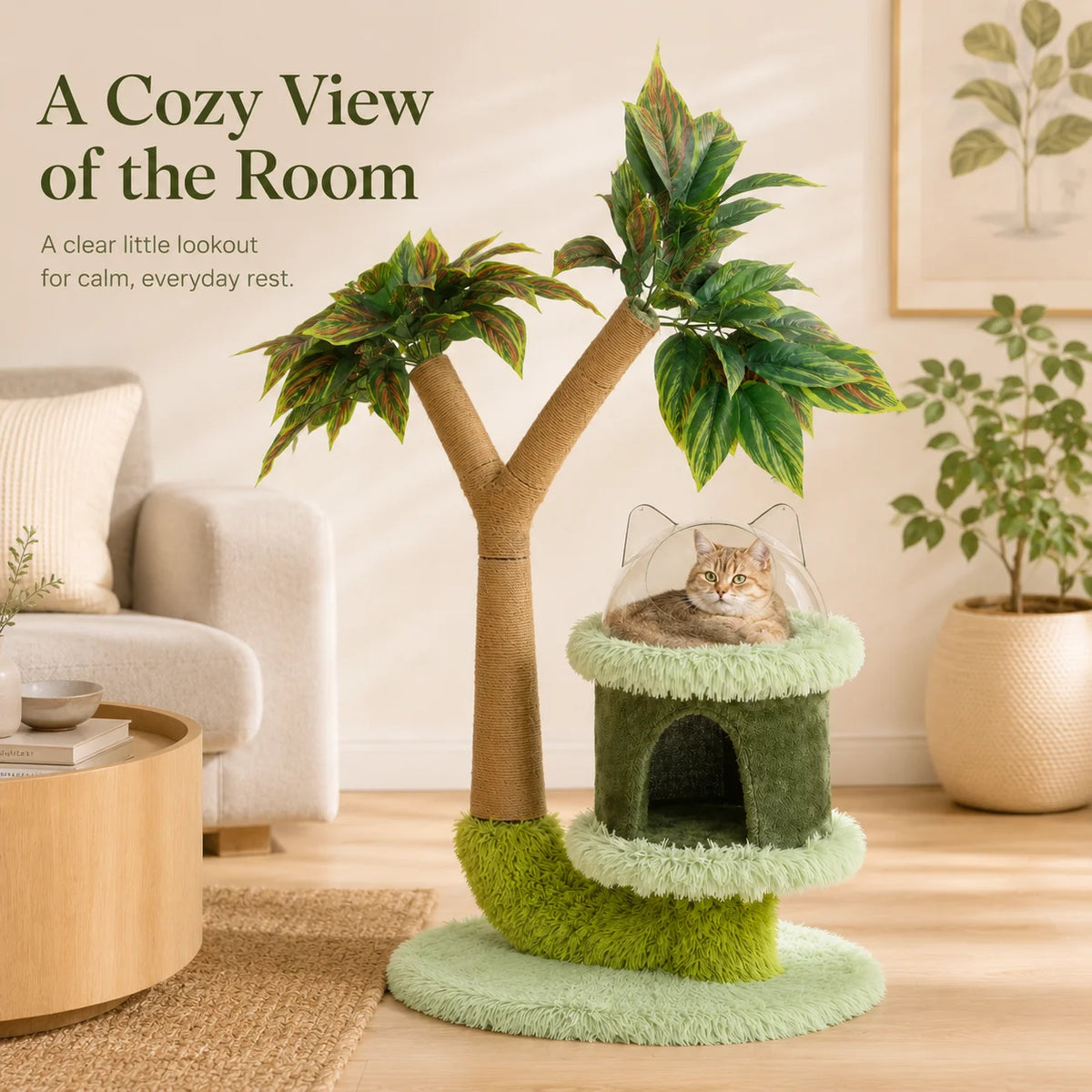 Mango Tree Cat Tower with Sisal Scratcher