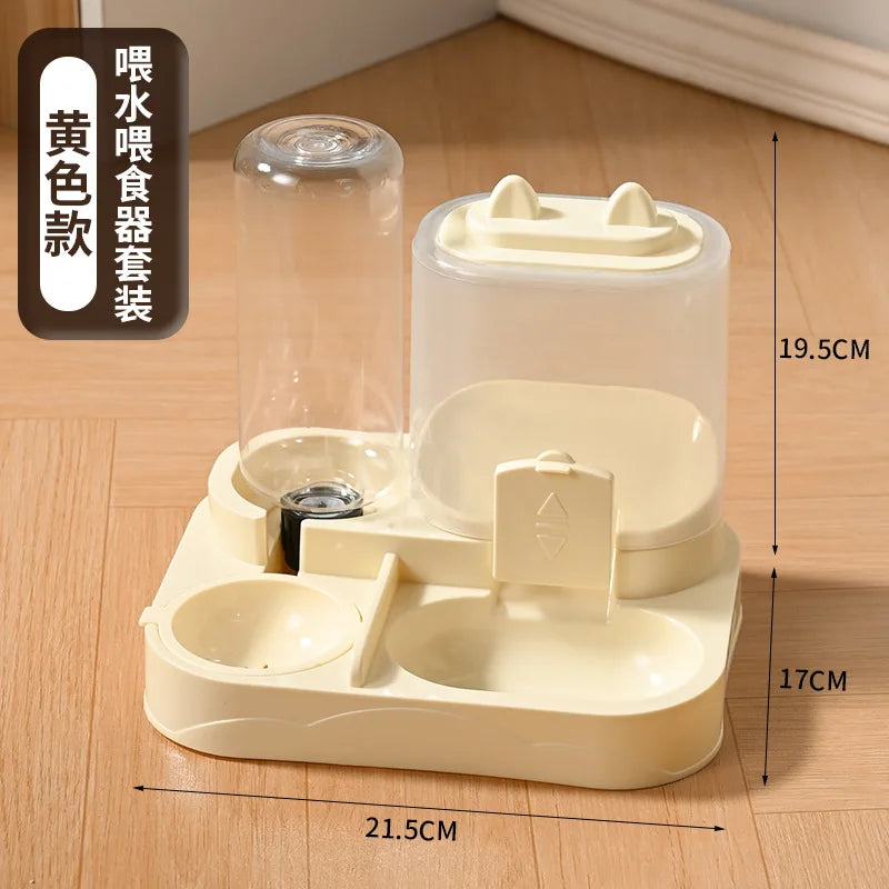 New Cat Double Bowl Automatic Pet Bowl Feeder Cat Drinker Cat Basin Cat Dog Bowl Pet Supplies