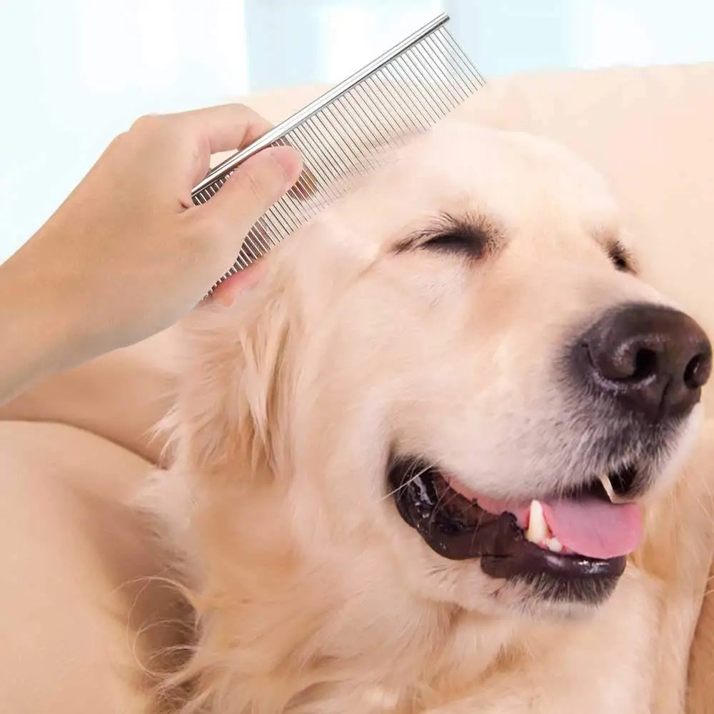 Cat and Dog Stainless Steel Comb Grooming Comb to Remove Loose Hair Needle Comb Detangling Comb Pet Comb