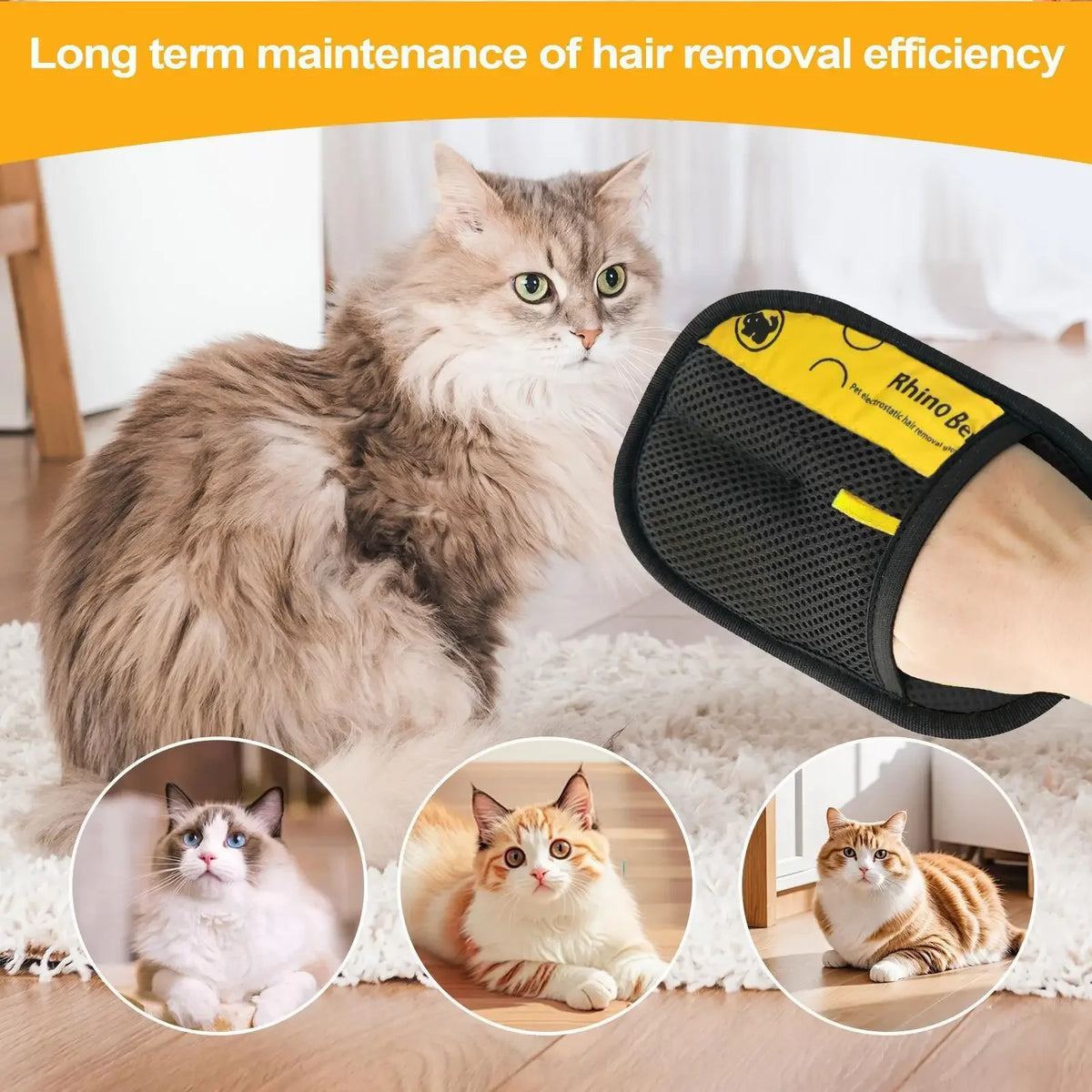 Pet Deshedding Glove for Dogs, Cats & Rabbits