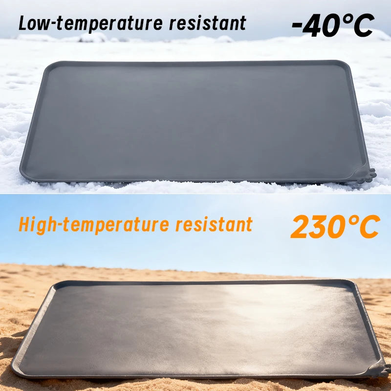 Pet Food & Water Bowl Mat, Durable Silicone Feeding Pad for Indoor/Outdoor Use, Anti-Skid, Washable, Fits Large Breed Dogs & Cats