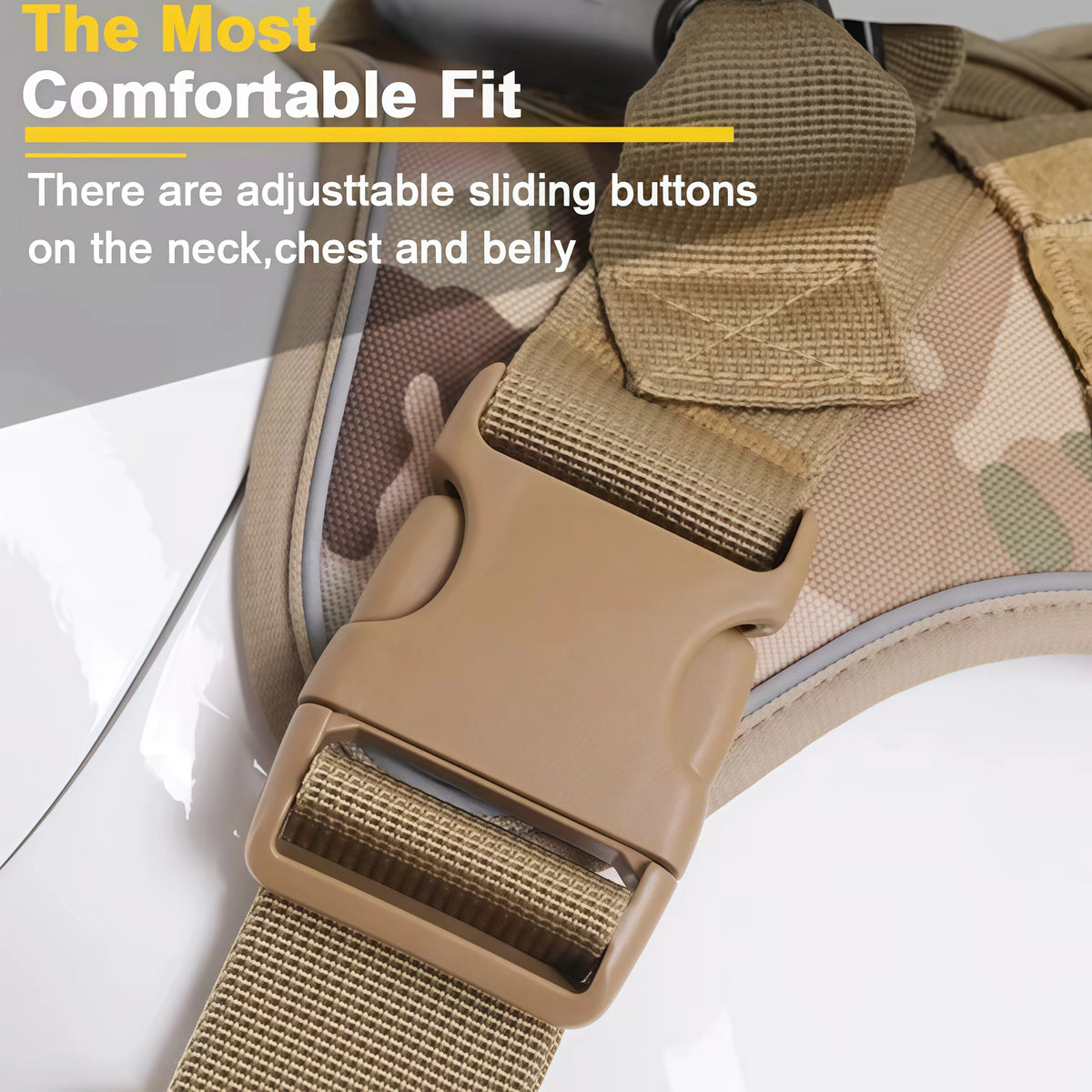 Reflective anti sprint dog harness, suitable for strong large dogs, no traction chest vest, suitable for strong dog breeds, large dog walking harness with combing brush set, luminous safety dog chest equipment, adjustable lar
