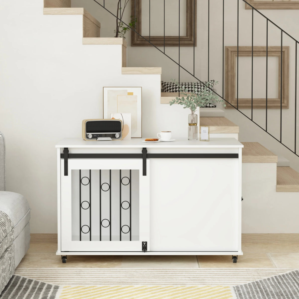 Modern Wooden Dog Crate End Table