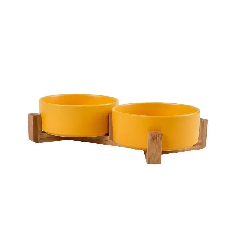 Spill-Resistant Double Ceramic Pet Bowls