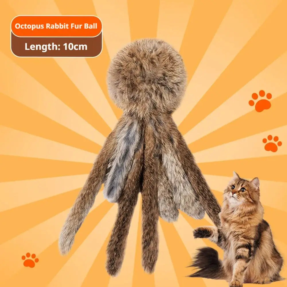 Faux Rabbit Fur Interactive Pet Toys for Cats & Dogs Kitten Hunting Toy Soft Plush Fluffy Cat Kicker Toy Cat Toys