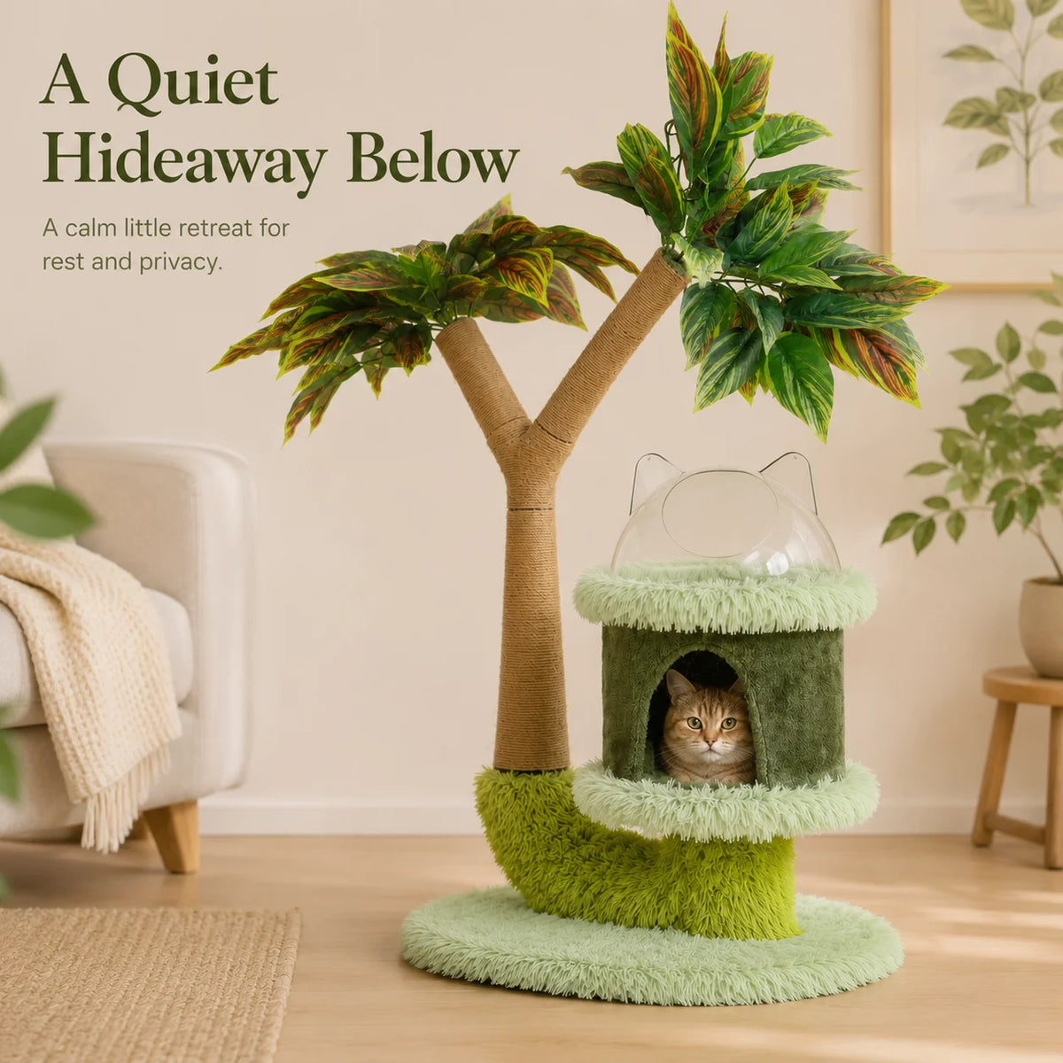 Mango Tree Cat Tower with Sisal Scratcher