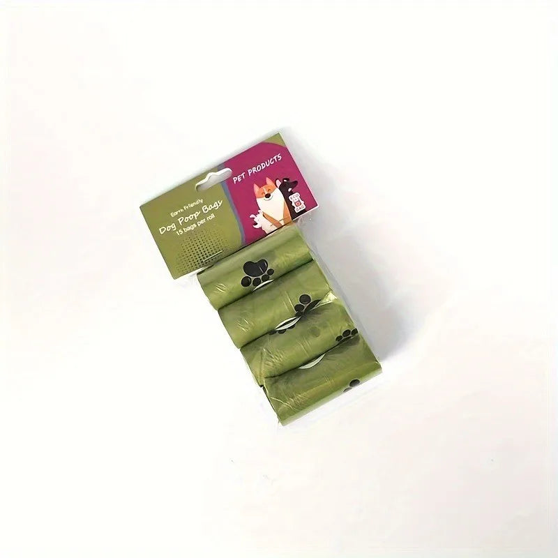 Biodegradable & Compostable Pet Poo Bags, with Drawstring. 10 Pcs, 12x12cm, EPI, for Greener Lifestyle