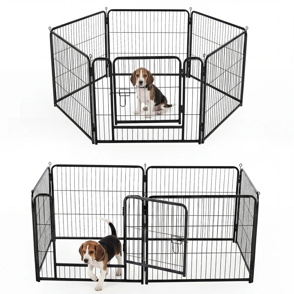 6-Panel Foldable Metal Dog Playpen