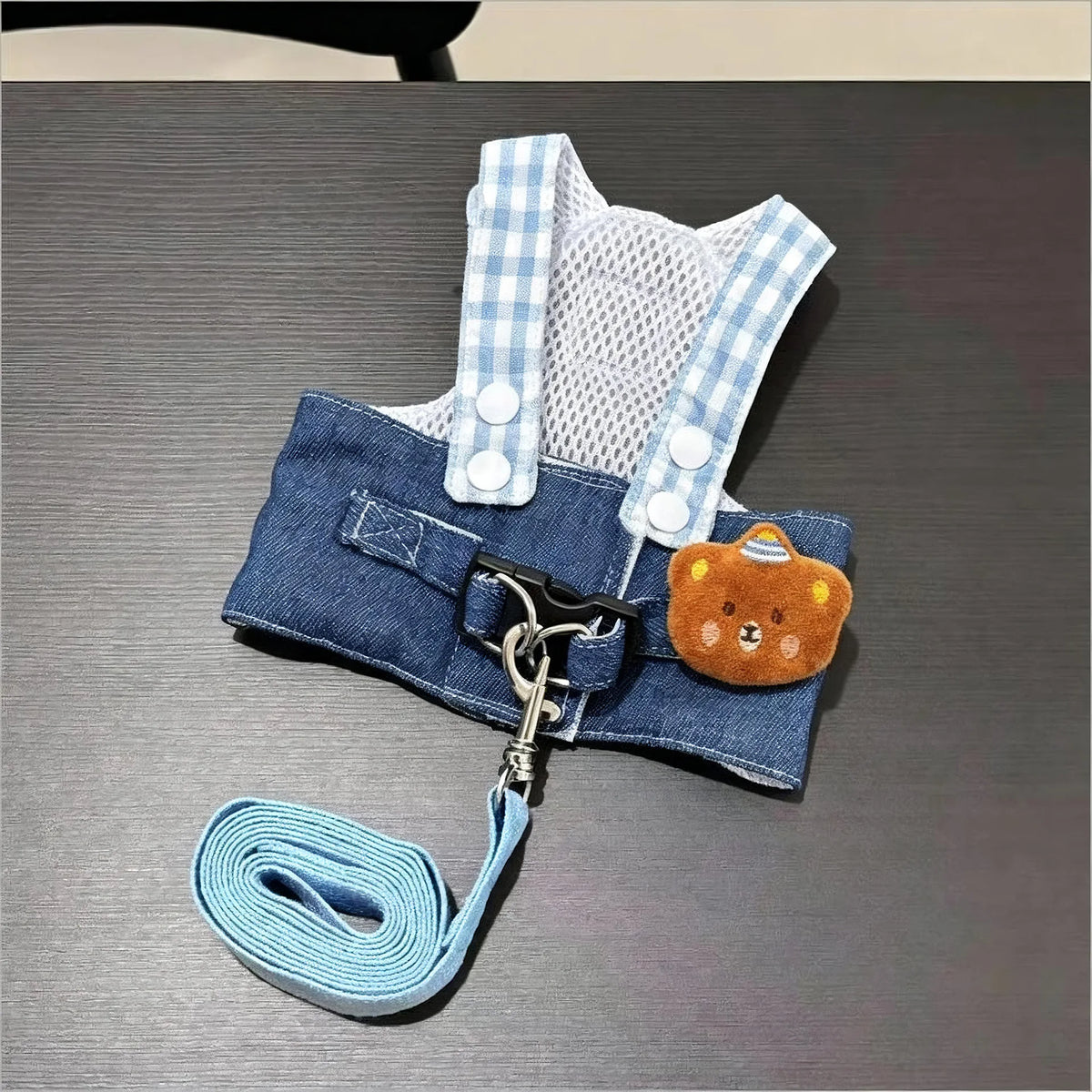 Cute Pet Collars Dog Cat Hat Spring/Summer Outing Sunshade Hat Cute Chest Strap Vest Dog Harness and Leash Set Puppy Accessories