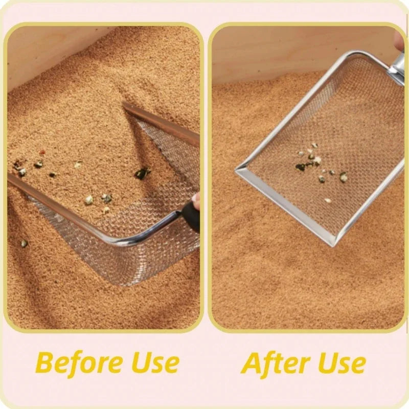 Stainless Steel Cat Manure Shovel Cat Litter Shovel Durable Cat Manure Shovel Stainless Steel Durable Handle Pet Cleaning Tool