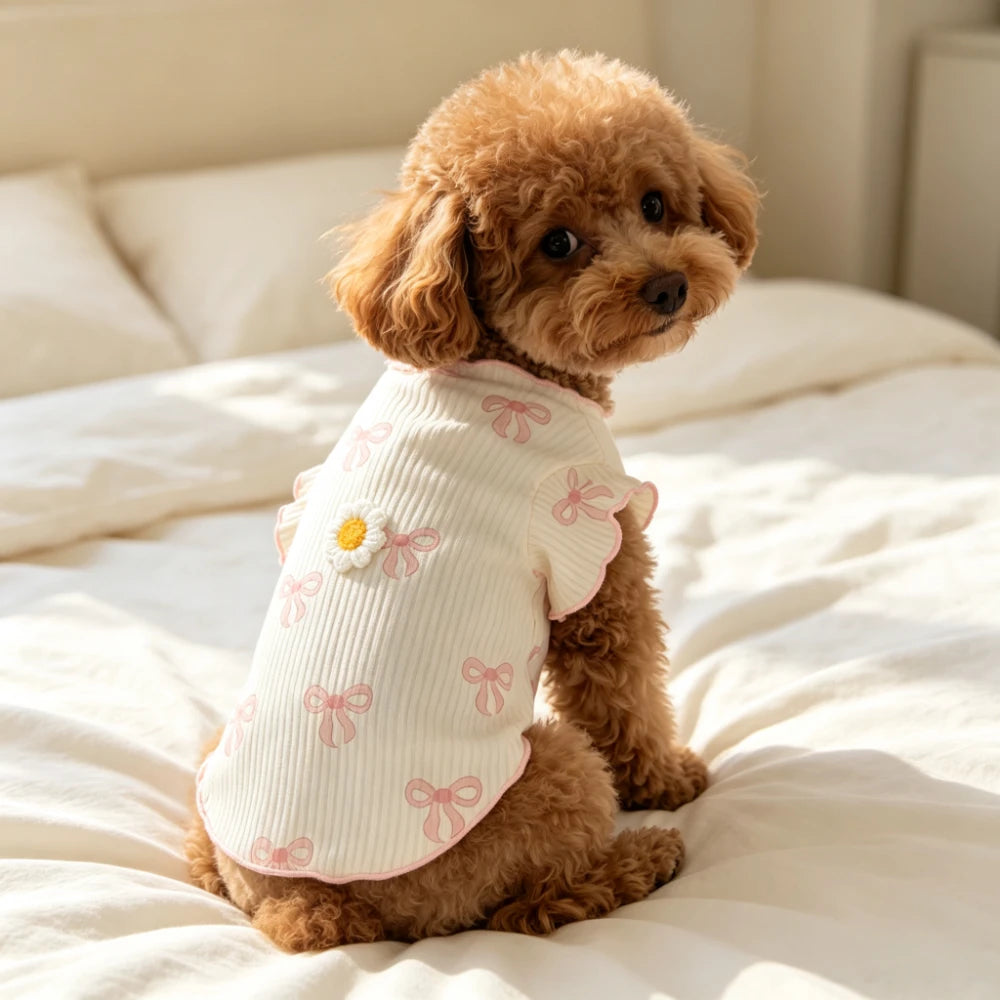 Elastic Dog Tshirt Soft Pet Vest Breathable Lightweight Summer Wear Comfortable for Small Dogs Cats Cute Design Pet Clothing