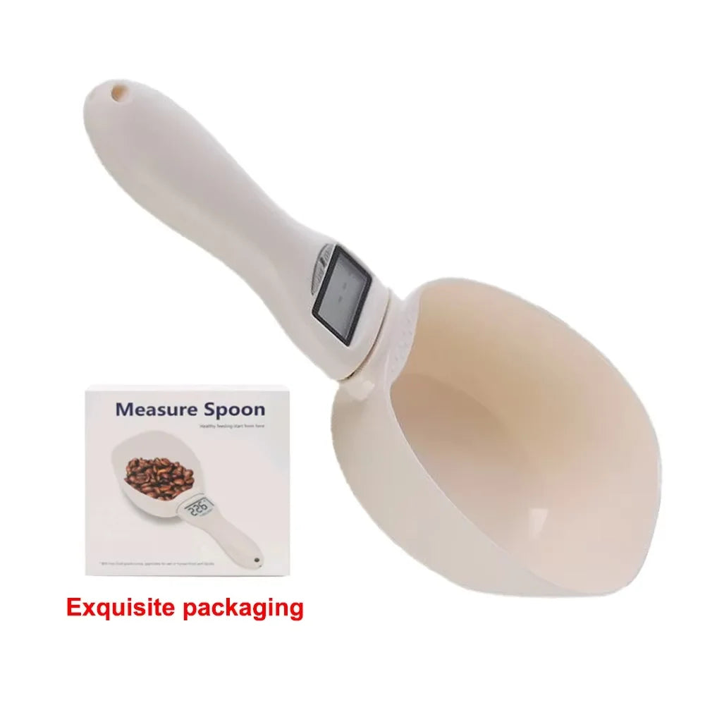 Pet Food Measuring Scoop Electronic Dog Cat Food Measuring Cup Digital Spoon Scale Kitchen Food Scale with LED Display