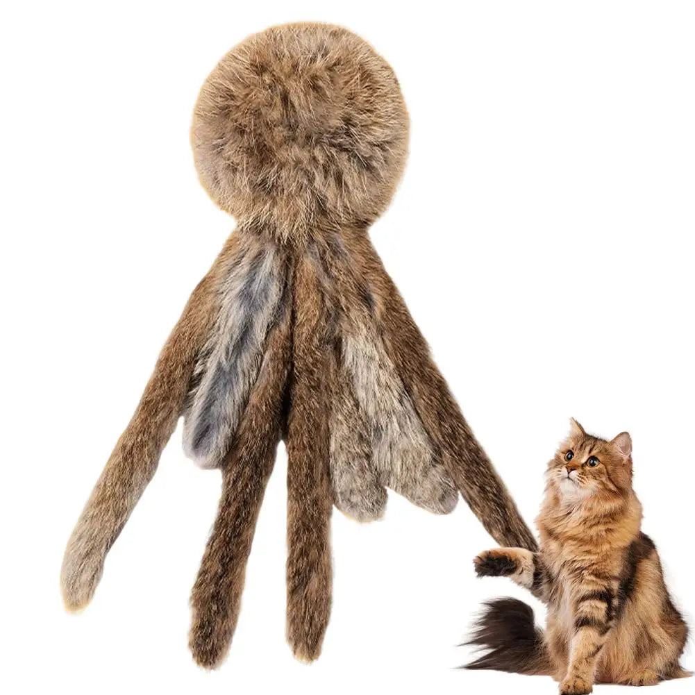 Faux Rabbit Fur Interactive Pet Toys for Cats & Dogs Kitten Hunting Toy Soft Plush Fluffy Cat Kicker Toy Cat Toys