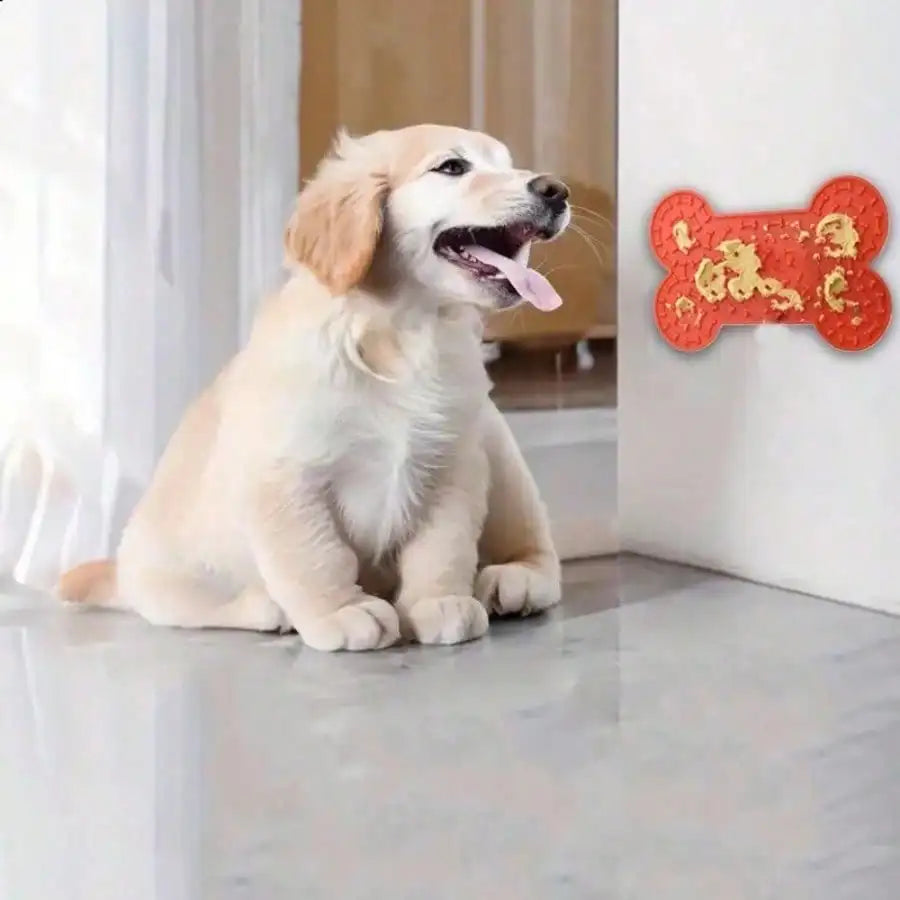1pc Durable Interactive Pet Licking Pad, Silicone Slow Eating Mat For Dogs & Cats, Wall Stick Suction Feeding Plate For Bath Time, Boredom Breaker Puppy Stuff, Easy To Clean SP260514161757679202332