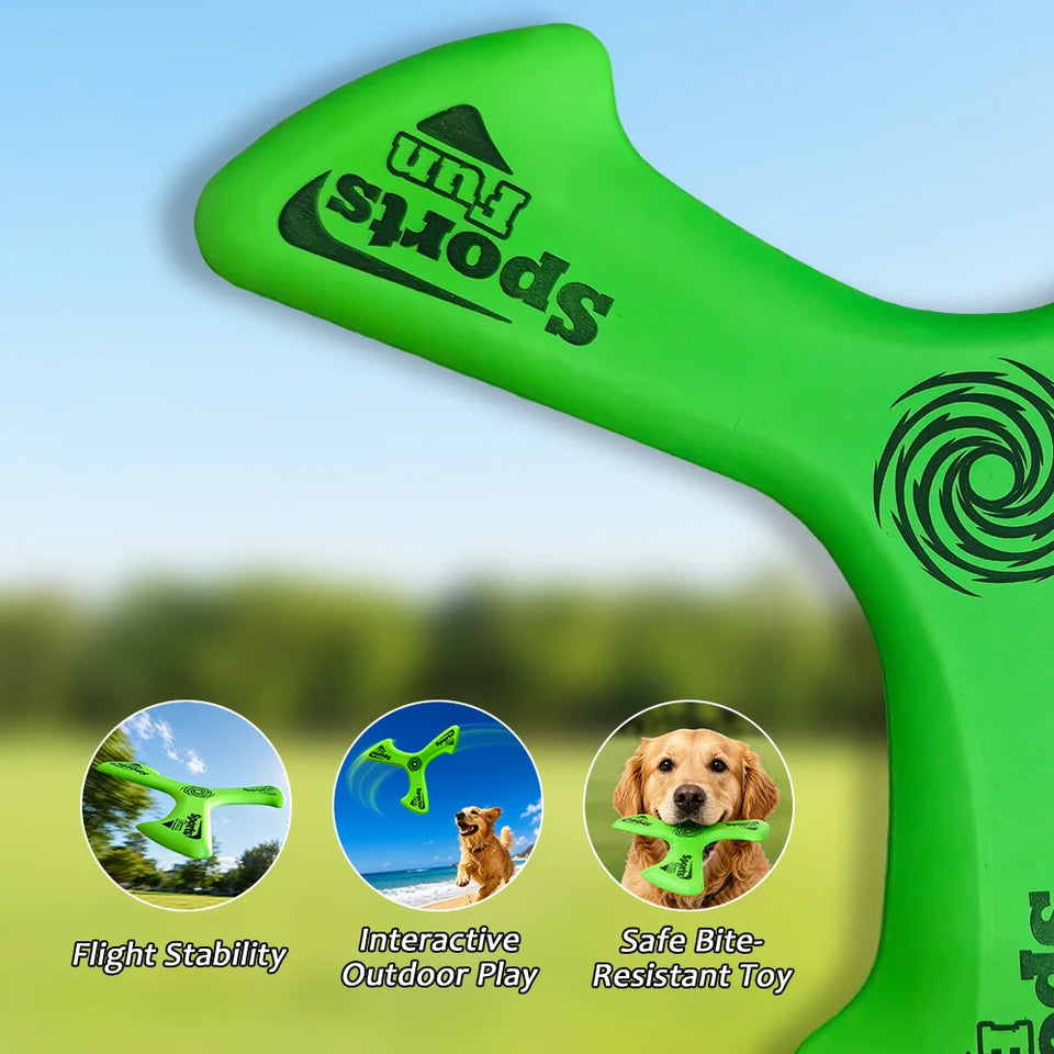 Outdoor Interactive Dog Boomerang Toy Three Wings Pet Flying Disc Lightweight Safe Bite Resistant Puppy Training Throw Play Toy Pet Entertainment Supplies