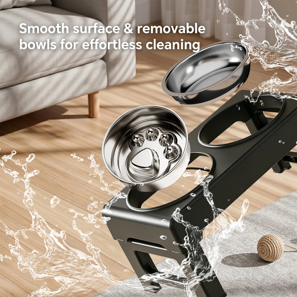 Adjustable Elevated Double Dog Bowl Stand