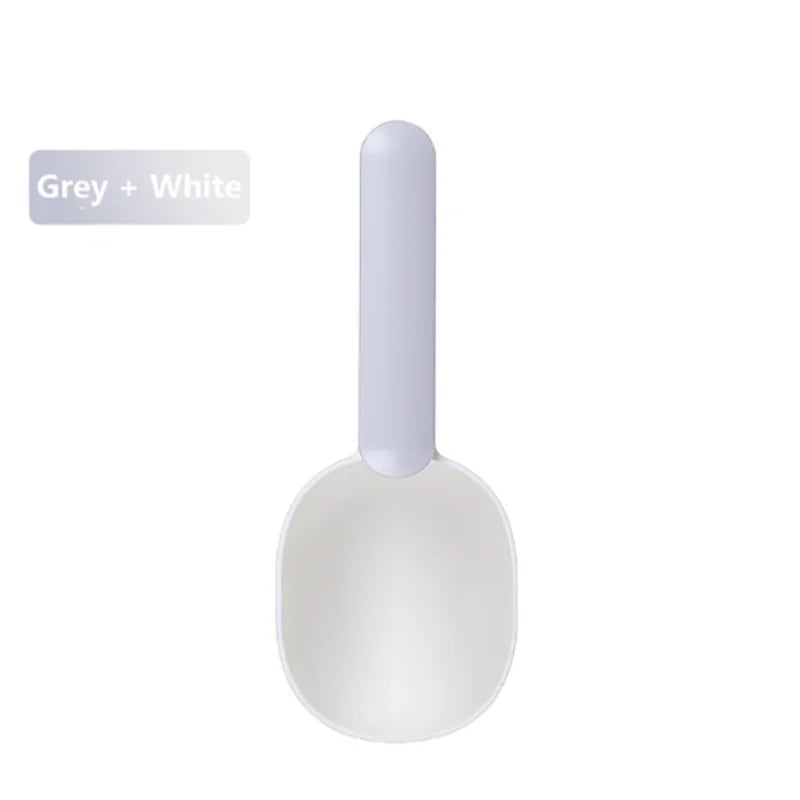 Multifunctional Pet Food Shovel Spoon with Sealed Bag Clip Creative Measuring Cup Curved Design Easy to Clean for Dogs And Cats