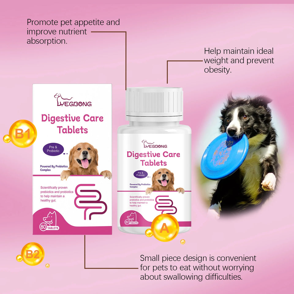 Probiotic Digestive Tablets for Dogs & Cats – Promote pet appetite and