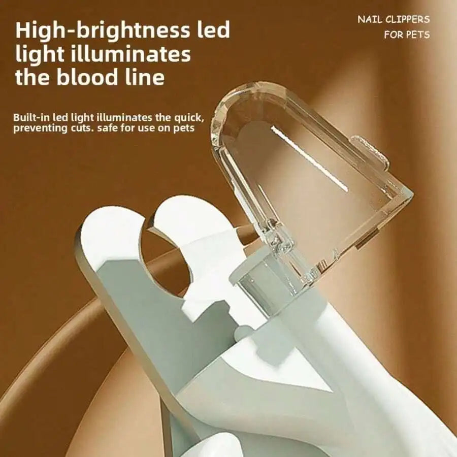 Compact Travel Pet Nail Clippers, LED Illuminated Portable Grooming Trimmer for Dogs & Cats Outdoor Trip Use