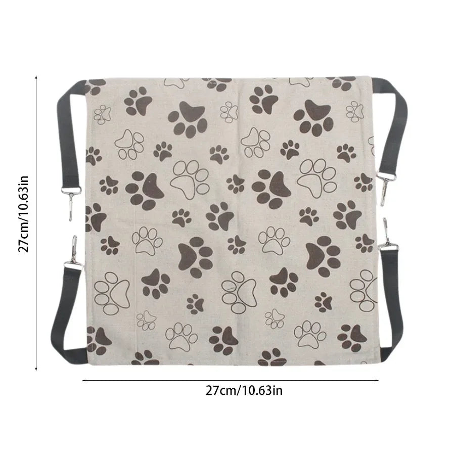 10.6 Inch Double Sided Pet Cage Hammock Cotton Linen Hanging Bed with Durable Metal Hooks Soft Nest for Cats Puppies Rabbits Ha